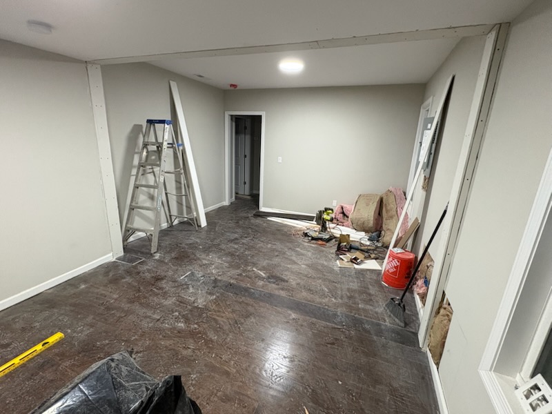 Living room build-out progress